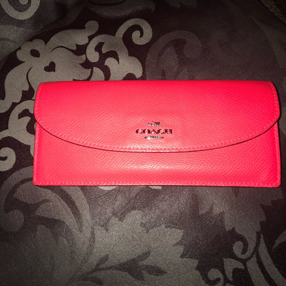 Neon Pink Coach Wallet EUC